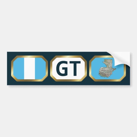 Carte du drapeau guatémaltèque Sticker (Devant)