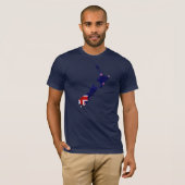 Carte du drapeau néo-zélandais T-shirt (Devant entier)