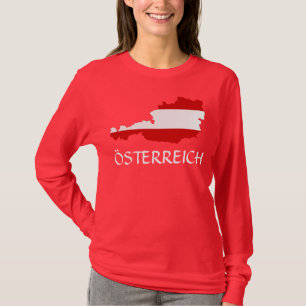 Carte du Drapeau "Österreich" T-shirt à manches lo