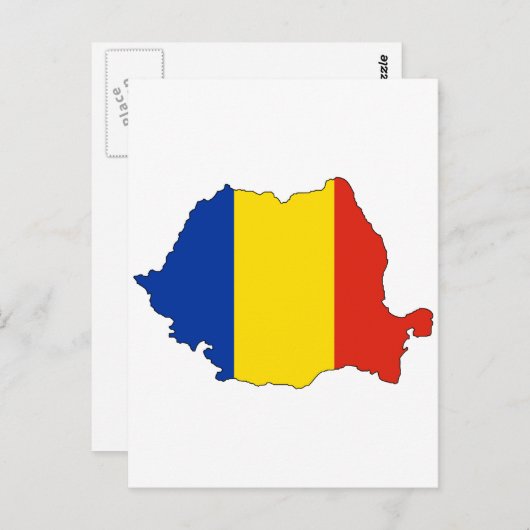 Carte du drapeau roumain (Devant / Derrière)