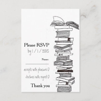 Carte du faire-part de mariage RSVP de Booklovers