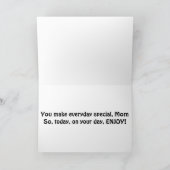 CARTE DU FILS À LA MÈRE LE JEUDI DE L'ANNIVERSAIRE (Intérieur)