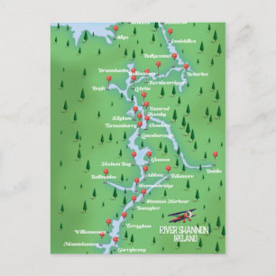 Carte du fleuve Shannon Irlande