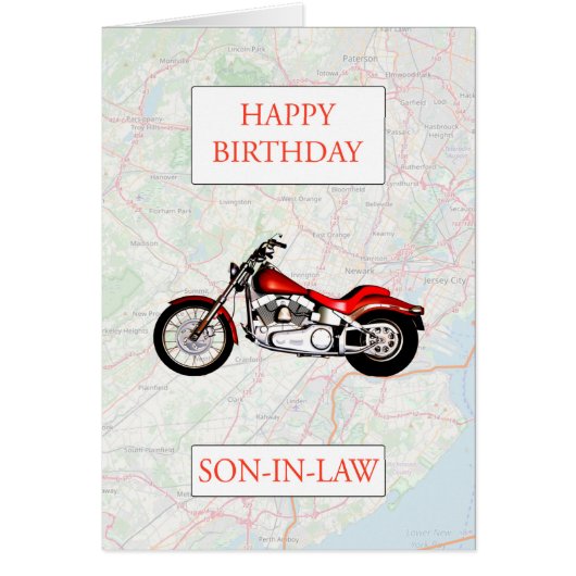 Carte du gendre et anniversaire de la moto (Devant)