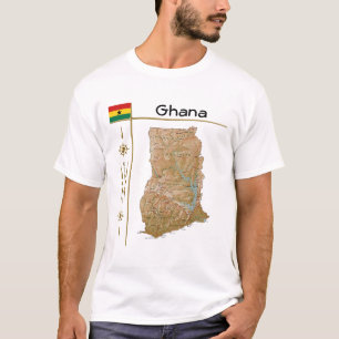 Carte du Ghana + Indicateur + Titre T-shirt