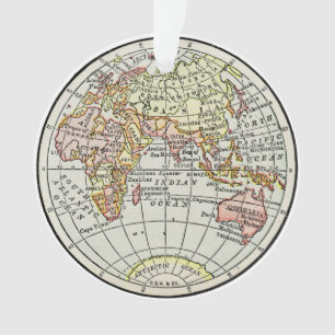 Carte du globe de l'hémisphère oriental Art de voy