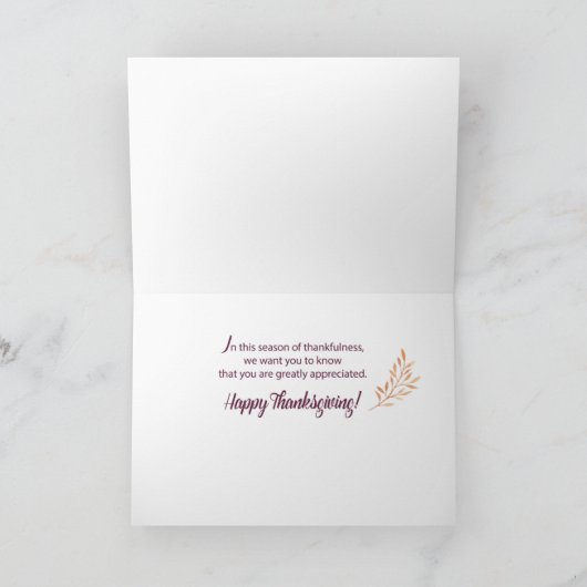 Carte Du groupe Grateful & Thanksgiving (Intérieur)