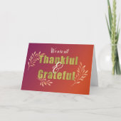 Carte Du groupe Grateful & Thanksgiving (Devant)