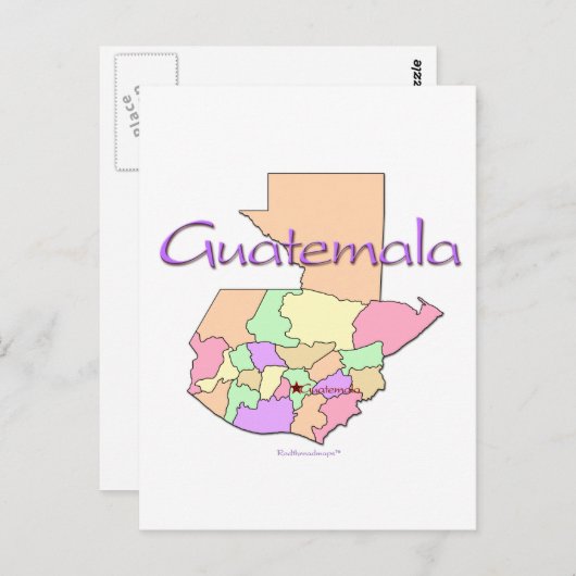 Carte du Guatemala (Devant / Derrière)