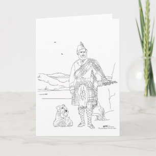 Carte du Highlander Écossais en Kilt
