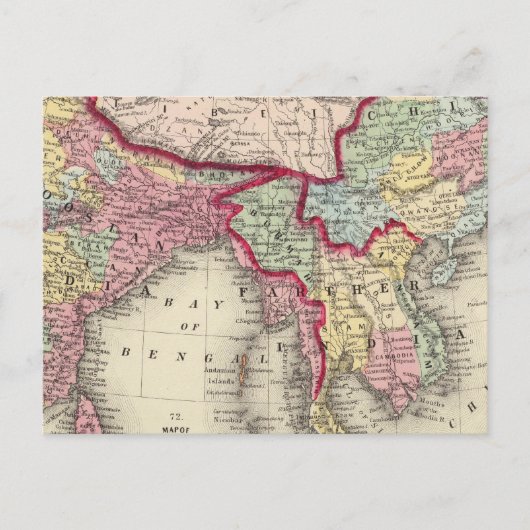 Carte du Hindoostan, de l'Inde, de la Chine et du  (Devant)