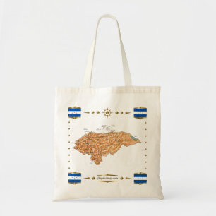 Carte du Honduras + sac drapeaux