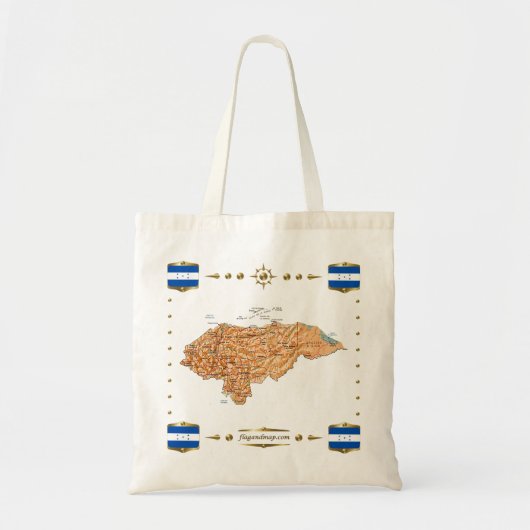 Carte du Honduras + sac drapeaux (Devant)