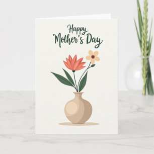 Carte du jour avec vase floral élégant