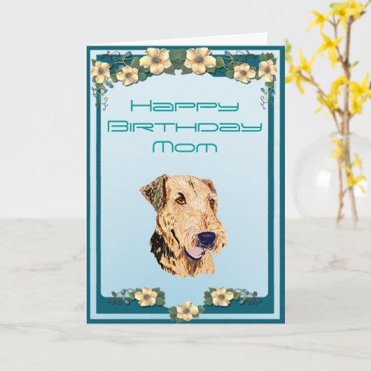 Carte du jour d'Airedale (Fleur jaune)