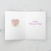 Carte du jour de CollageValentine rose de coeurs (Intérieur)