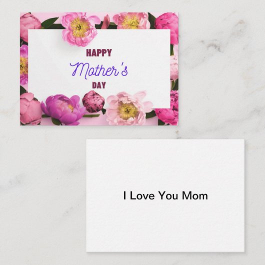 Carte du jour de la mère heureuse (Devant / Derrière)