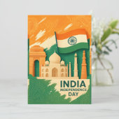 Carte du jour de l'indépendance de l'Inde (Debout devant)