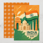Carte du jour de l'indépendance de l'Inde (Devant / Derrière)