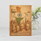 Carte du jour de l'indépendance de l'Inde (Debout devant)