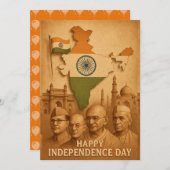 Carte du jour de l'indépendance de l'Inde (Devant / Derrière)