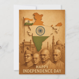 Carte du jour de l'indépendance de l'Inde