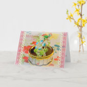 Carte du jour de Mather heureux avec le colibri (Fleur jaune)