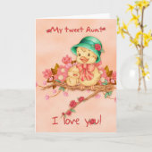 Carte du jour de mère avec le bébé et la tante (Fleur jaune)