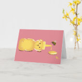 Carte du jour de mère d'abeille de miel (Fleur jaune)