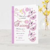 Carte du jour de mère d'ami avec des fleurs et (Fleur jaune)