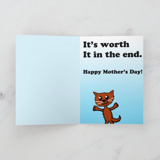 Carte du jour de mère de chat de mère (Intérieur)