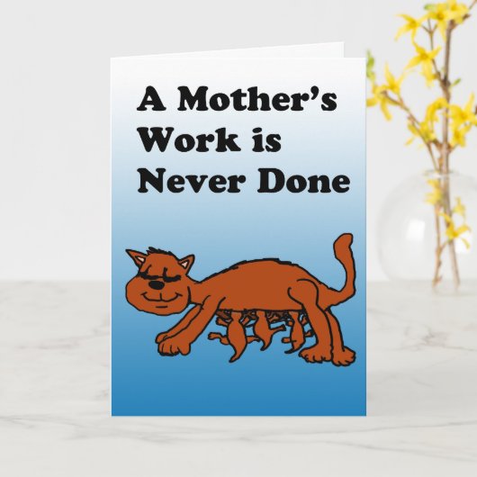 Carte du jour de mère de chat de mère (Fleur jaune)