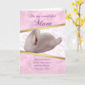 Carte du jour de mère de maman avec le cygne - (Fleur jaune)