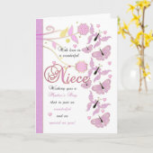 Carte du jour de mère de nièce avec des fleurs et (Fleur jaune)