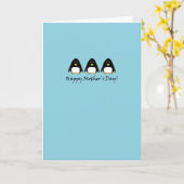 Carte du jour de mère de pingouin (Fleur jaune)