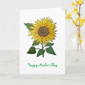 Carte du jour de mère de tournesol (Fleur jaune)