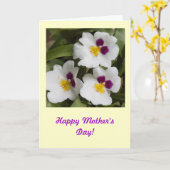 Carte du jour de mère d'orchidée (Fleur jaune)