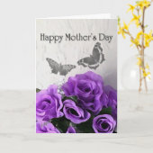 Carte du jour de mère (rose et papillon de (Fleur jaune)