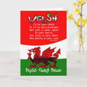 Carte du jour de St David avec la poésie par Bryan (Fleur jaune)