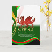 Carte du jour de St David - dragon et (Fleur jaune)