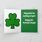 Carte du jour de St Patrick comportant un chat (Intérieur)