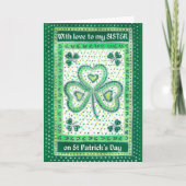 Carte du jour de St Patrick de shamrock pour une (Devant)