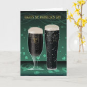 Carte du jour de St Patrick deux pintes de bière (Fleur jaune)