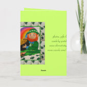 Carte du jour de St Patrick heureux de shamrocks (Dos)