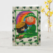 Carte du jour de St Patrick heureux de shamrocks (Fleur jaune)