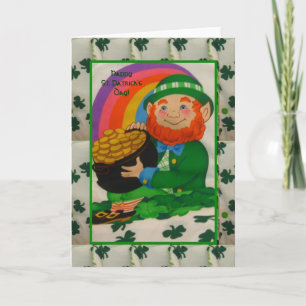 Carte du jour de St Patrick heureux de shamrocks