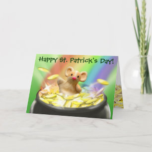 Carte du jour de St Patrick mignon de souris