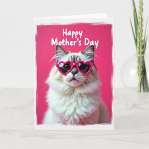 Carte du jour Kitty aux lunettes en forme de cœur
