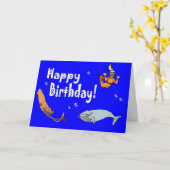 Carte du joyeux anniversaire des enfants d'océan (Fleur jaune)