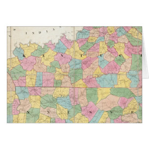 Carte du Kentucky et du Tennessee